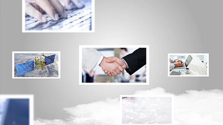 简约科技云层企业照片汇聚AE模板