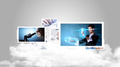 简约科技云层企业照片汇聚AE模板