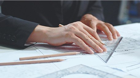 商务书写绘图纸笔尺实拍特写