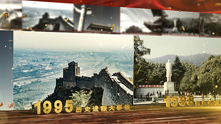 e3d历史照片墙图文展示ae模板