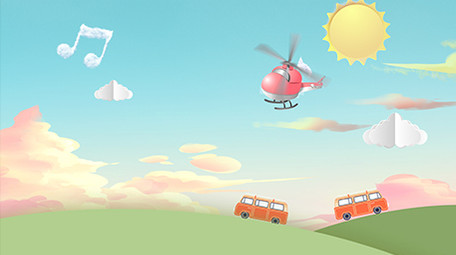 4K清新卡通场景学生校园背景视频ae模板