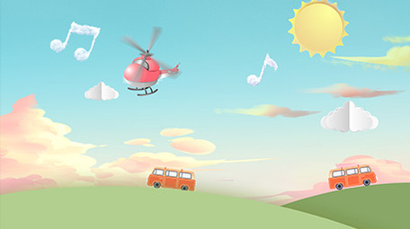 4K清新卡通场景学生校园背景视频ae模板