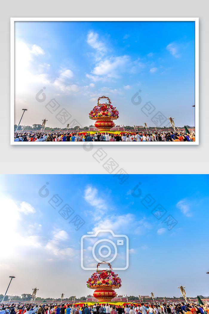 北京2020国庆的天安门花篮摄影图片图片