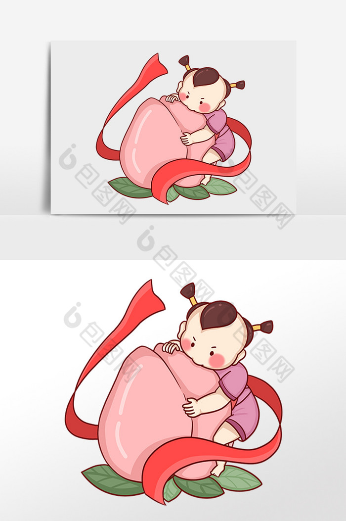 2021牛年蟠桃福娃新年
