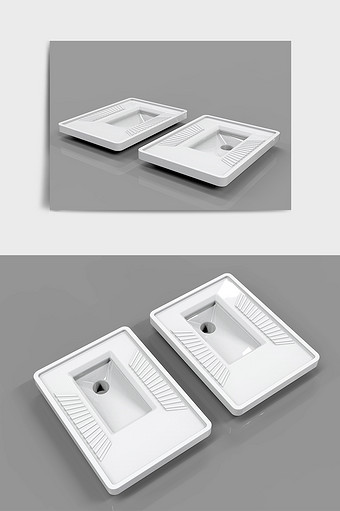 公共卫生间厕所蹲便器C4D模型图片