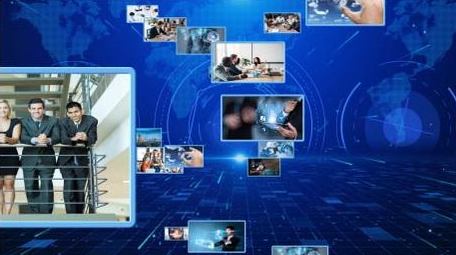 大气蓝色商务科技赢未来照片汇聚AE模板