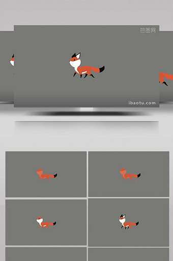 可爱清新风动物类狐狸扁平风素材MG动画图片