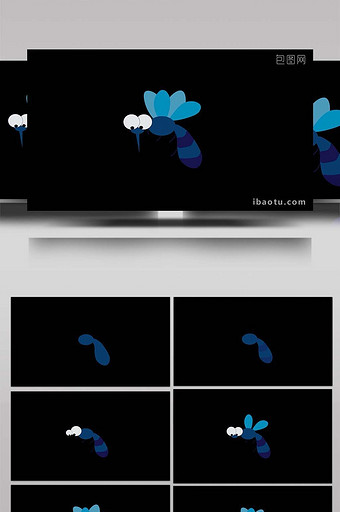 可爱清新风动物类蚊子扁平风素材MG动画图片