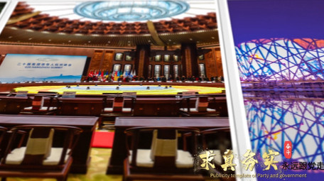 震撼大气金字党政图文宣传照片墙AE模板