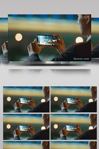 商务企业宣传广告夜晚人物手机拍照实拍视频图片