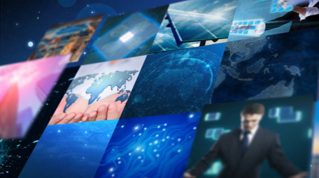 大气商务科技风照片墙汇聚AE模板