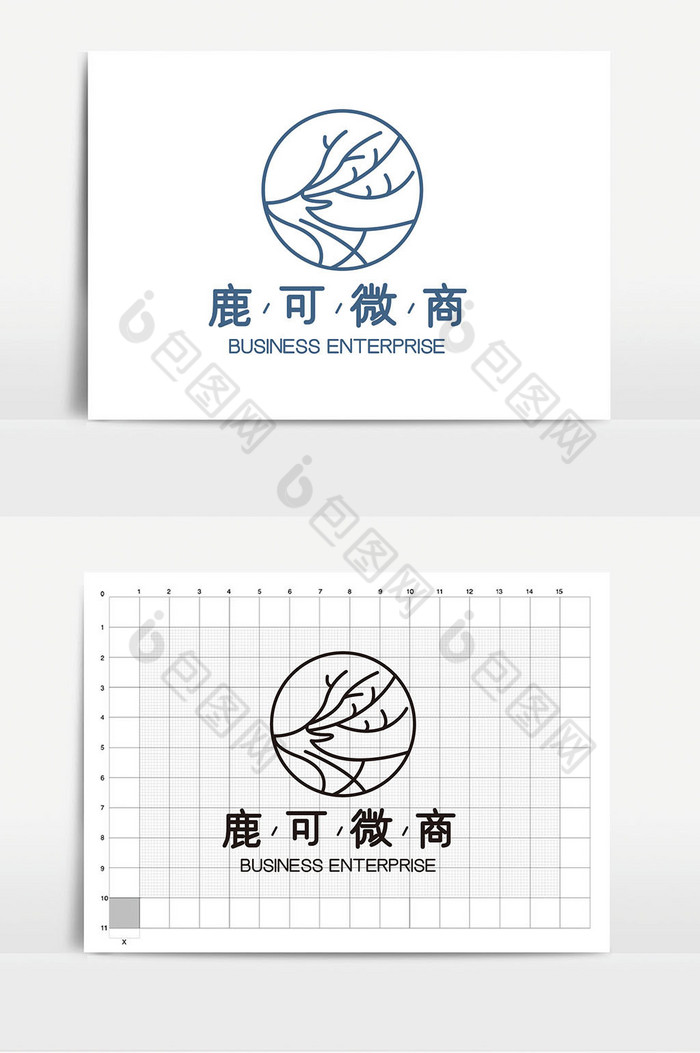 鹿图形微商电商logoVI图片图片