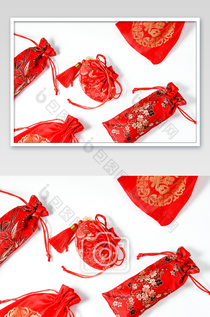传统节日红色荷包白底图图片图片