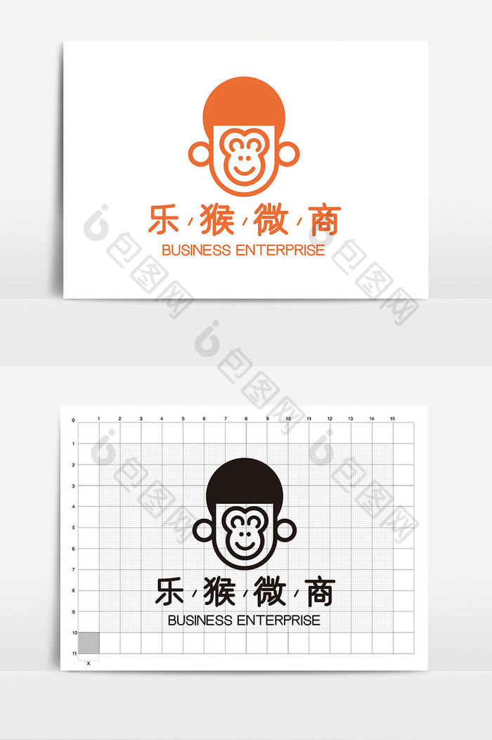 猴子图形电商微商logoVI标志图片图片