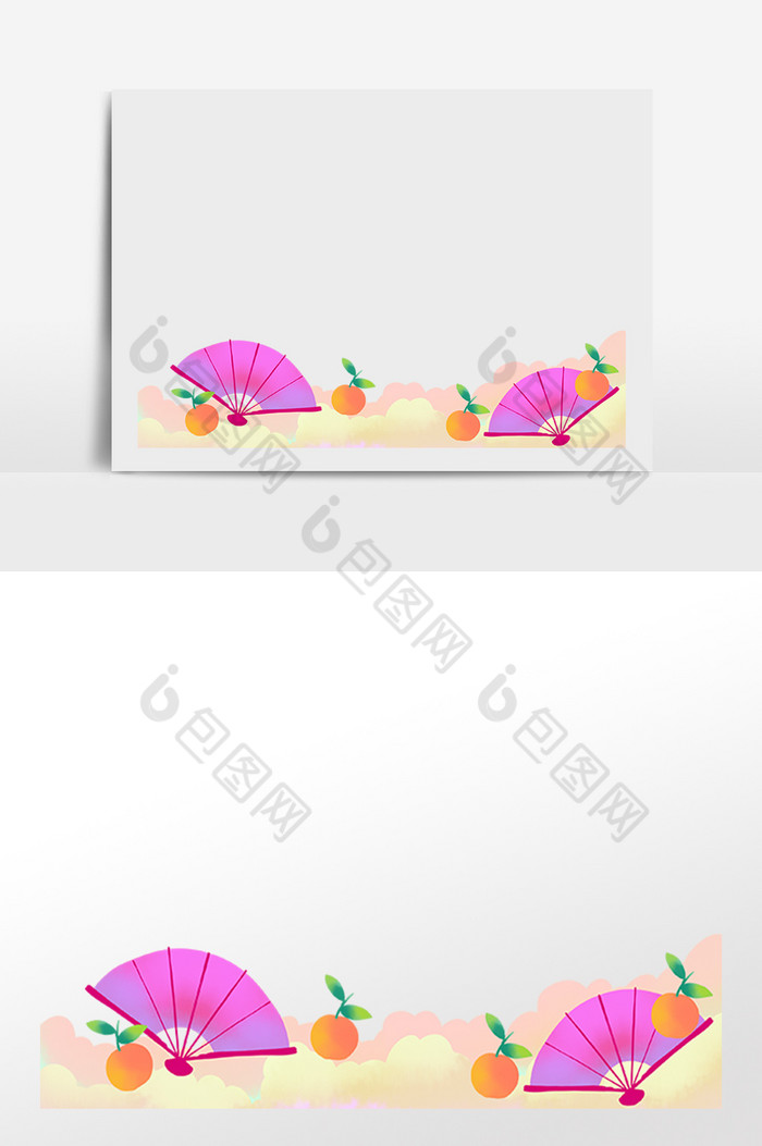 新年春节扇子底边图片图片
