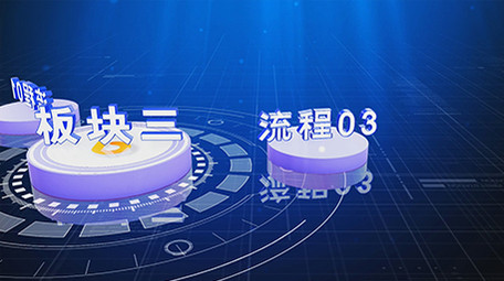 e3d蓝色科技板块分类流程ae模板