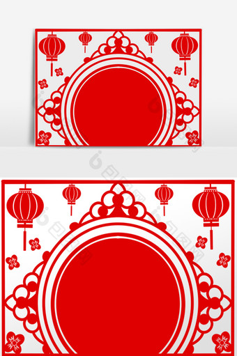新年春节喜庆红色边框图片