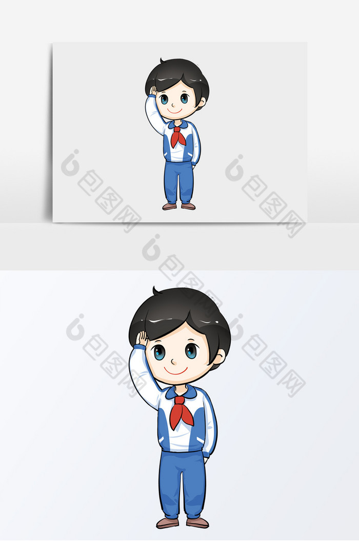 男孩少先队员敬队礼图片