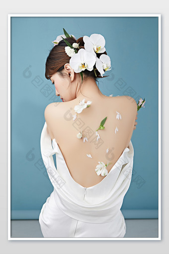 新娘美丽唯美的背部图片