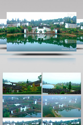 4K航拍重庆网红地点山林定心茶园度假山庄图片