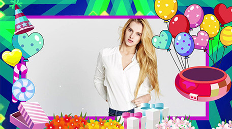 可爱生日相册快闪幻灯片pr模板