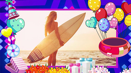 可爱生日相册快闪幻灯片pr模板