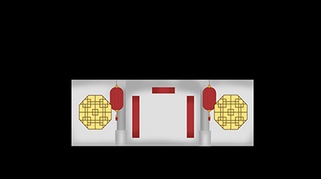 清新可爱扁平风古风类古代大门建筑MG动画