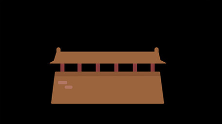 清新可爱扁平风古风类建筑类城墙MG动画