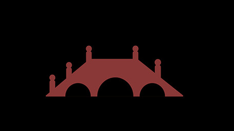 清新可爱扁平风古风类建筑类剪影桥MG动画