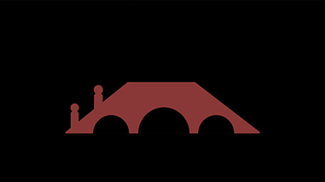 清新可爱扁平风古风类建筑类剪影桥MG动画