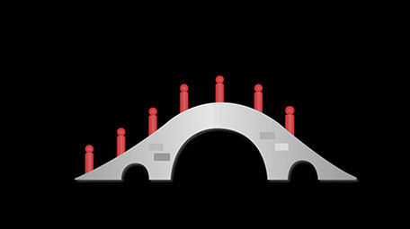 清新可爱扁平风古风类建筑类桥MG动画