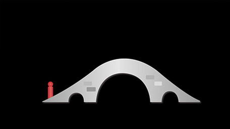 清新可爱扁平风古风类建筑类桥MG动画