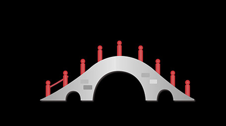 清新可爱扁平风古风类建筑类桥MG动画