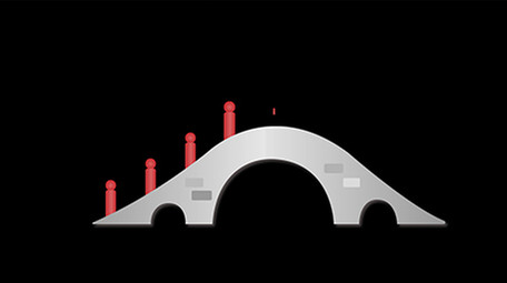 清新可爱扁平风古风类建筑类桥MG动画