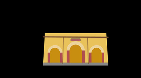 清新可爱扁平风古风类建筑类寺庙MG动画