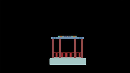 清新可爱扁平风古风类建筑类亭子MG动画