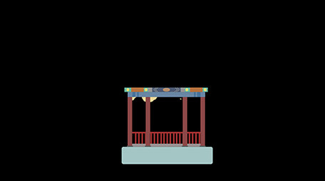 清新可爱扁平风古风类建筑类亭子MG动画