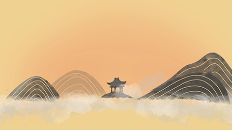 清新可爱扁平风古风类仙山MG动画