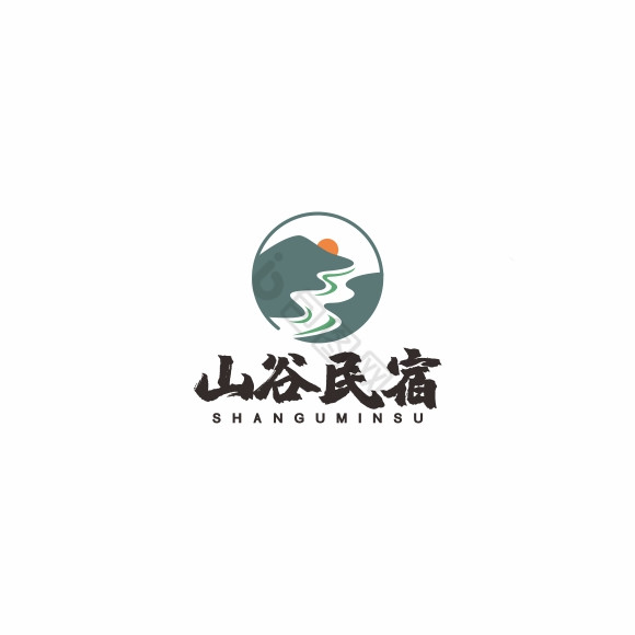 山谷民宿餐饮酒店LOGO标志VI