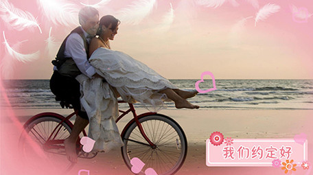 简约浪漫粉色甜蜜告白水墨图文pr模板