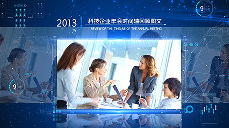 科技企业年会时间轴回顾图文AE模板