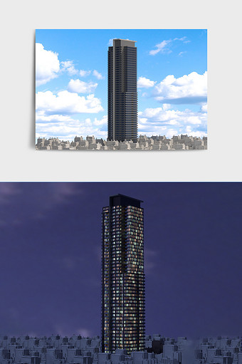 商务风城市建筑高楼模型图片