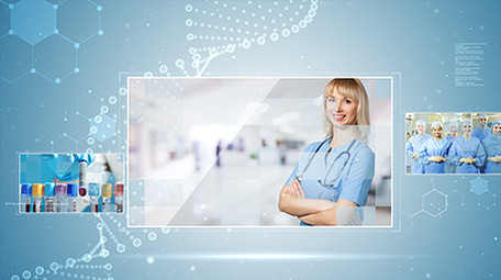 医疗科技研发简约<strong>图文</strong>展示AE模板