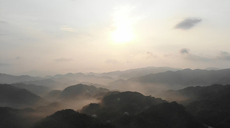 广州南昆山竹林日出晨曦早雾航拍