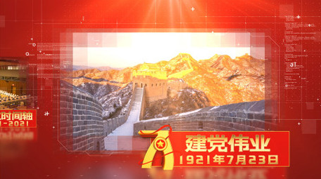 大气党政图文金字时间轴历史事件AE模版