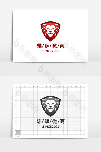 雄狮微商红色狮子标志logo图片