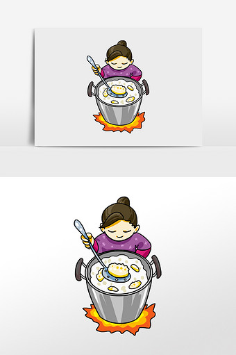 冬至立冬煮饺子人物