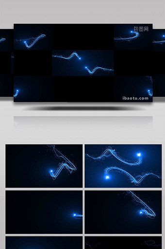 5组蓝色光线特效转场装饰光AE模板图片