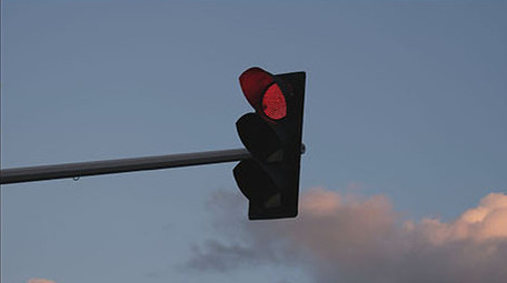 延时拍摄交通信号灯红绿灯遵守交通规则