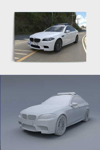 白色4s店高端宝马跑车c4d模型